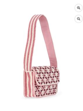 Scoop NYC Pink Woven Floral-Pattern Shoulder Bag